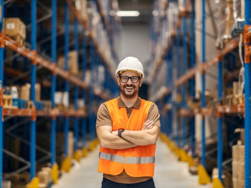 A man standing in a DC/ Manufacturing Plant