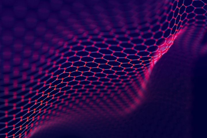 Abstract network of hexagonal shapes.