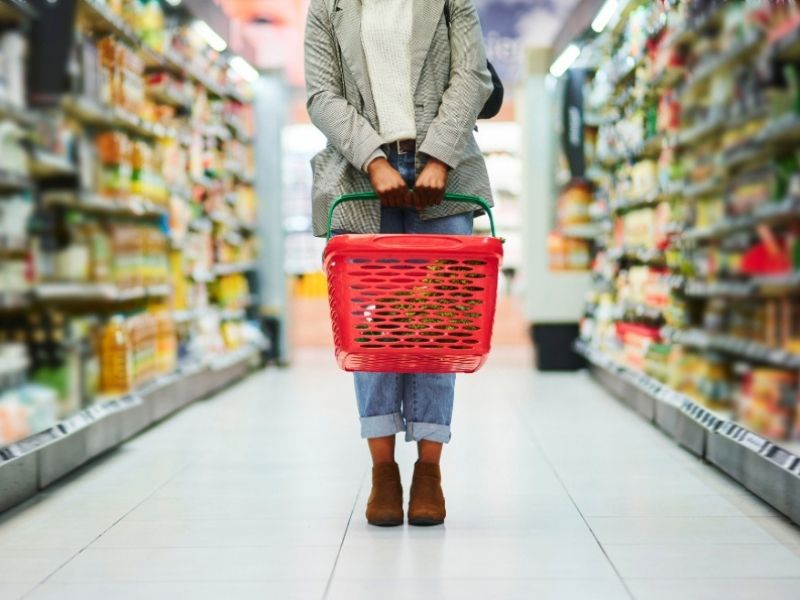 A woman in a retail store