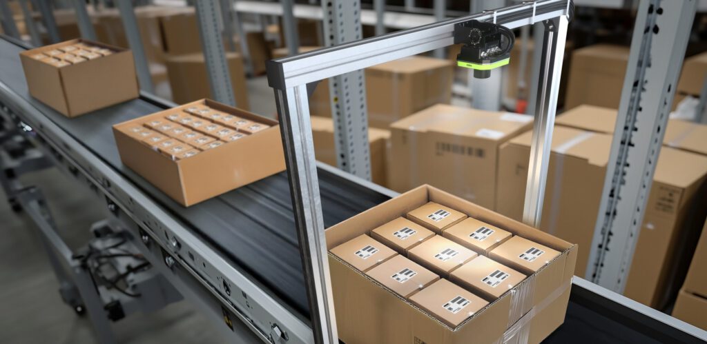 Fixed Industrial Scanner from Zebra Technologies in warehouse